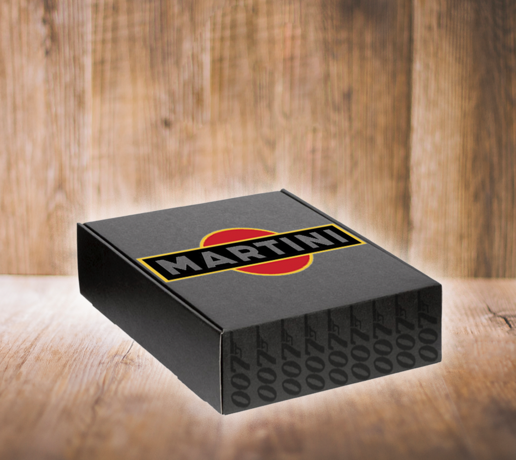 mockup du packaging martini et James Bond