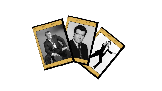 cartes avec les différents James Bond
