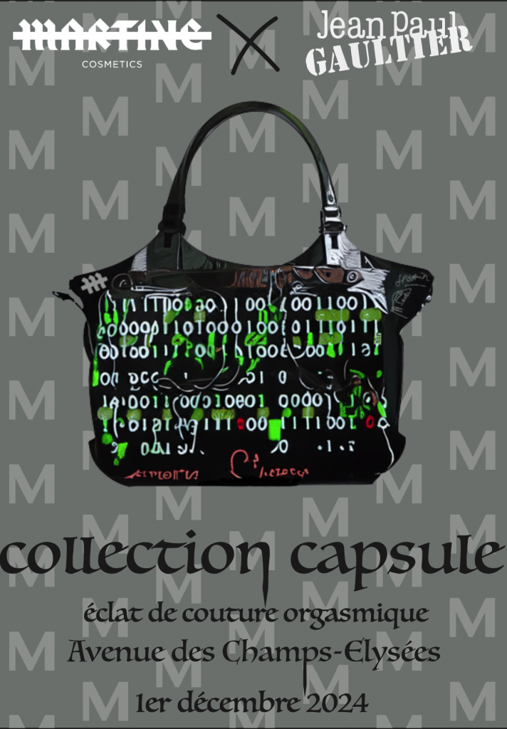 affiche sac Martine cosmetics et jean Paul Gaultier