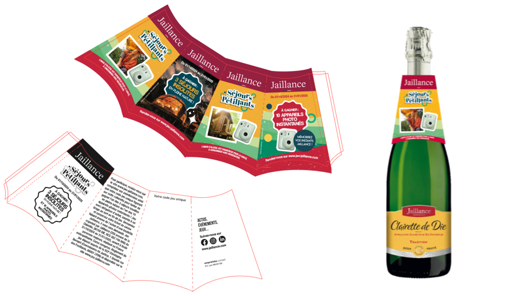 collerette jeu et bouteille jaillance